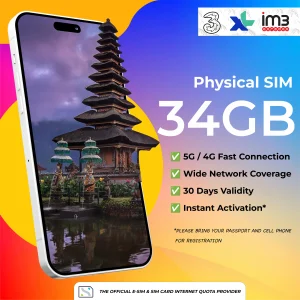 34GB Data Package From Sim Card bali
