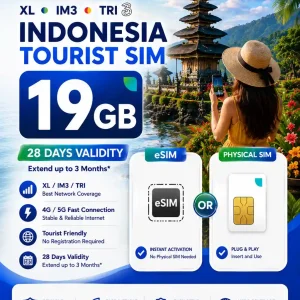 Bali Sim Card 19GB - XL, Tri & IM3 Indoosat