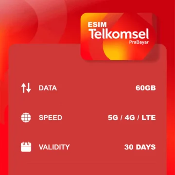 Telkomsel eSim Card With 60GB Data Packages Airport Activation