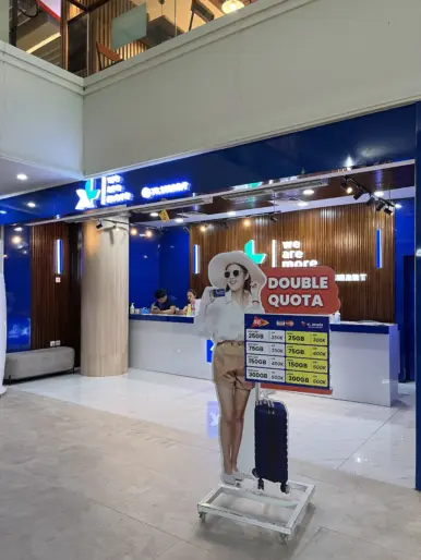 XLSMART SIM card and eSIM booth at Bali International Airport
